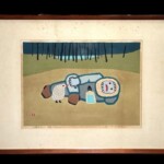 畦地 梅太郎 『山湖のほとり』