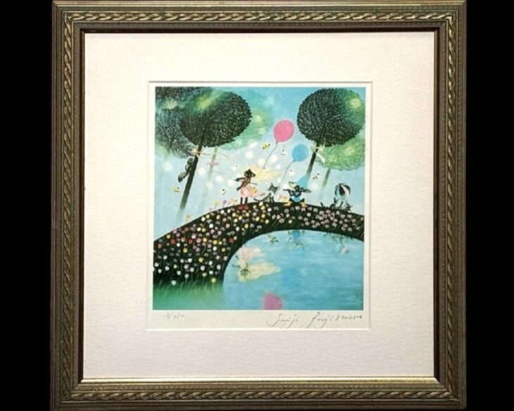 藤城 清治 『四季のメルヘン 春 春のデュエット』