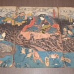 歌川国芳『将軍太郎平良門蛙の力あらそい』