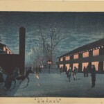 井上安治『新吉原夜櫻景』