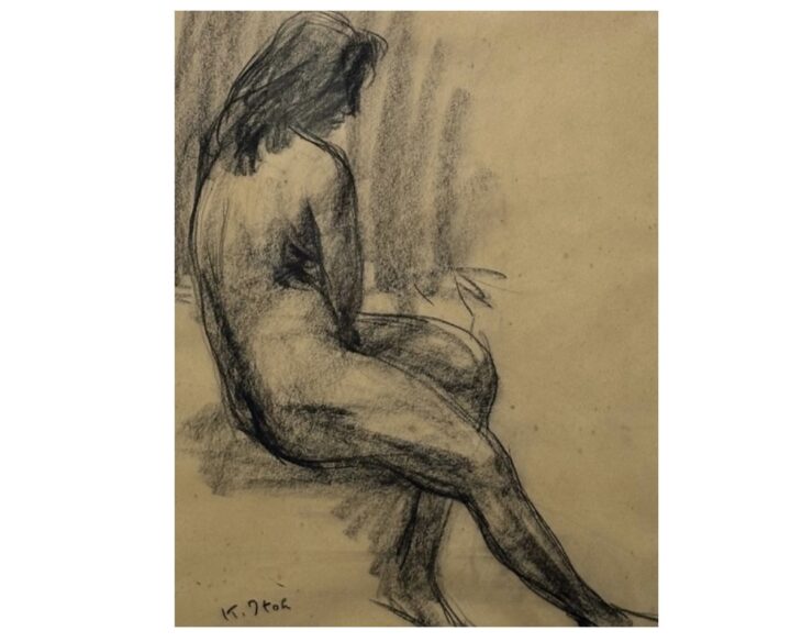 伊藤清永　裸婦 パステル画 136/195 伊藤 清永 『裸婦』 ｜骨董品買取 緑和堂
