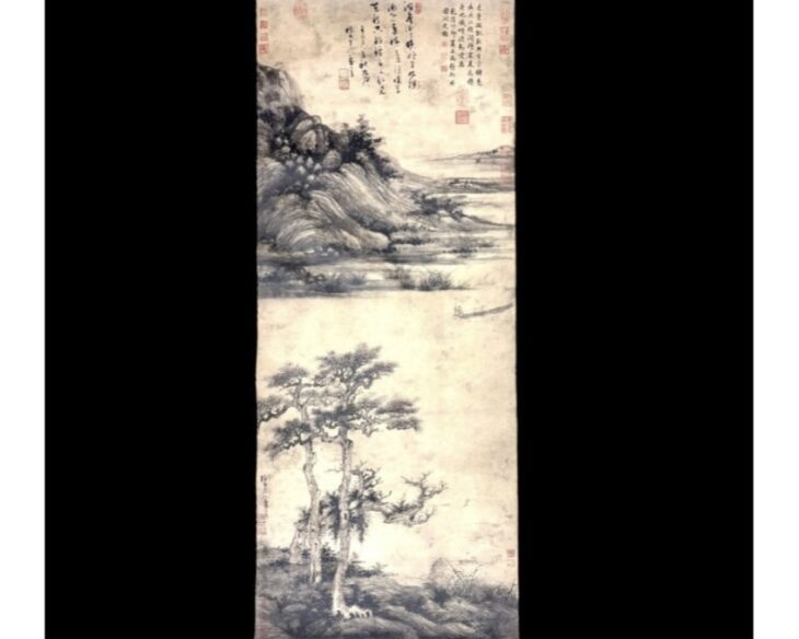 元 呉鎮 洞庭漁隠図 ｜骨董品買取 緑和堂