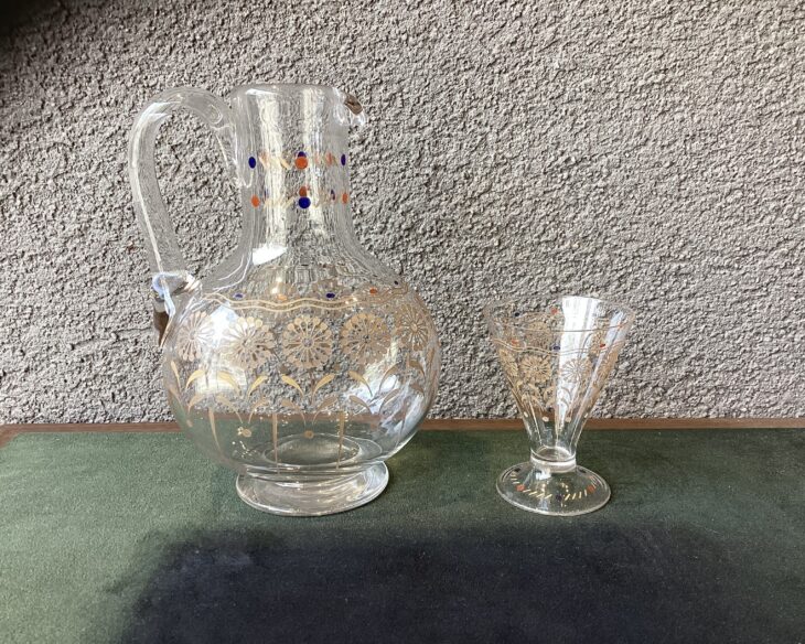 オールドバカラ 金彩ドット柄デカンタ＆グラスセット ｜骨董品買取 緑和堂