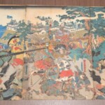 歌川豊国『奥州衣川柵落城ノ図』