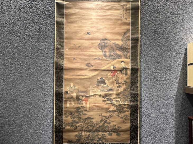 楼閣人物図