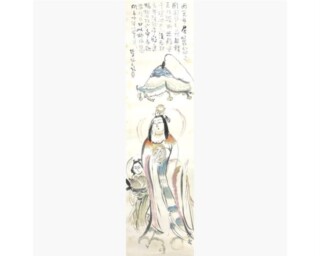 冨田 渓仙『掛軸 西王母』 ｜骨董品買取 緑和堂
