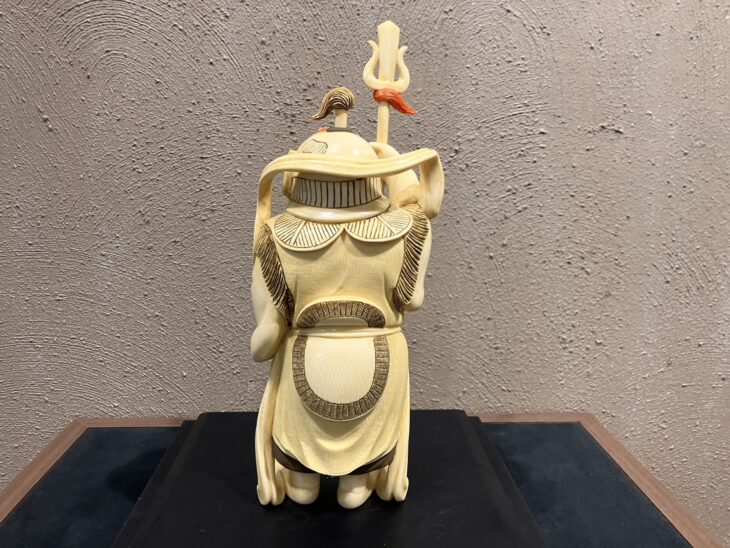 清水信生 『象牙彫刻 毘沙門天』 ｜骨董品買取 緑和堂