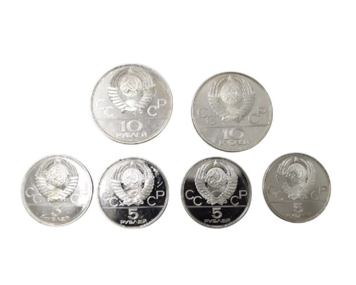 銀貨 10ルーブル 2点 5ルーブル 4点