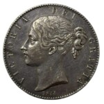 1844年ヴィクトリア女王 ヤングヘッドクラウン銀貨