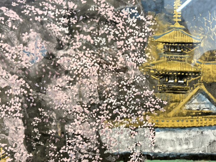 後藤　純男、春映大和、希少画集画、新品額装 後藤純男 『春映大和』 ｜骨董品買取 緑和堂