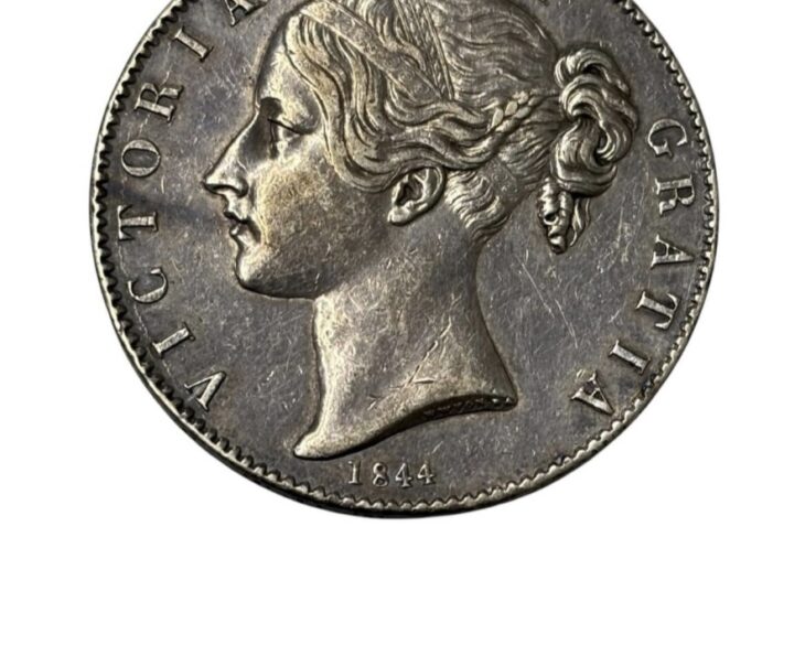 1844年ヴィクトリア女王 ヤングヘッドクラウン銀貨 ｜骨董品買取 緑和堂